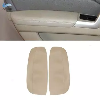 Мягкий кожаный чехол на подлокотник для Acura RDX 2007 2008 2009 2010 2011 2012, защитная накладка на подлокотник передней двери, 2 шт., бежевый