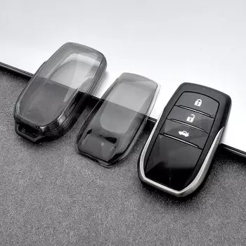 Мягкий прозрачный чехол из ТПУ для Toyota CHR Hilux Fortuner Land Cruiser 200 Camry Corolla Crown RAV4 Highland, чехол для ключей от автомобиля