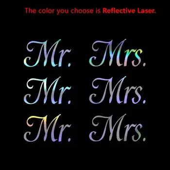 Mr & Mrs Виниловые наклейки для бокалов
