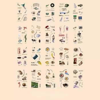 Mr.Paper книга стикеров 4 стилей 20 листов