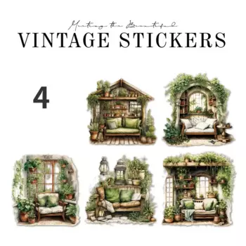 Mr. Paper наклейки винтажные 10 шт