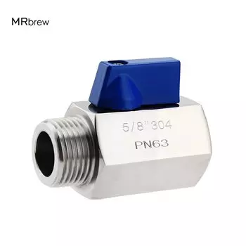 MRbrew Мини-шаровой клапан 5/8 дюйма из нержавеющей стали 304 для пива