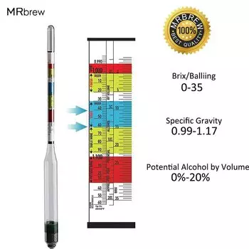 MRbrew Тройной Ареометр для вина, пива и сидра