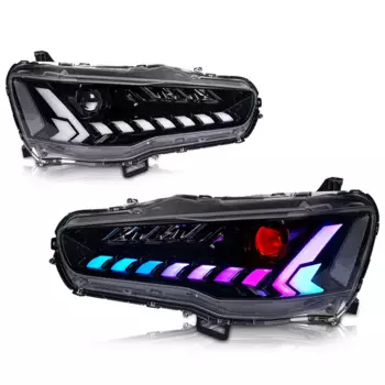 MRD подходит для Mitsubishi Lancer 2008-2023 EVO X светодиодная передняя фара в сборе RGB для автомобильных фар