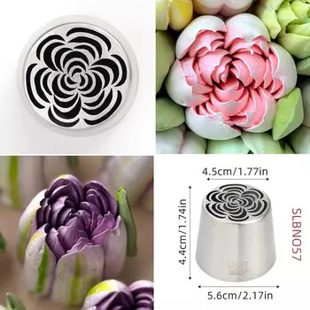 MRF Новое поступление, нержавеющая сталь, размер XL, плотный цветочный узор, наконечник для глазури, насадка для труб зефира, инструменты для выпечки и кондитерских изделий # LBNO57