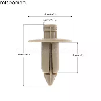 Mtsooning 50 шт. пластиковые заклепки отделка панели крепежные зажимы двери бежевый для Volvo C70 V70 S60 I S80