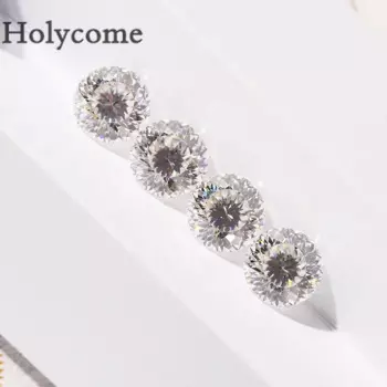 Муассанит Holycome 100, граненая огранка [круглая форма] белый цвет, сертификат GRA VVS1, бусины из свободного камня для изготовления ювелирных изделий, драгоценных камней