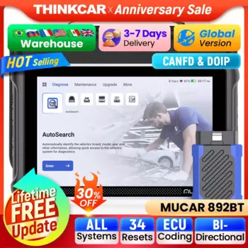 Автомобильный инструмент MUCAR 892BT AI Assist, двунаправленный сканер Obd2, кодирование ЭБУ, автомобильный диагностический инструмент CANFD DOIP 35, полная система сброса