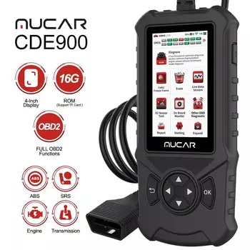 MUCAR CDE900 Автоматический сканер OBD2 Автомобильный диагностический инструмент с системой двигателя ABS SRS TCM Пожизненное бесплатное обновление Чистый считыватель кодов