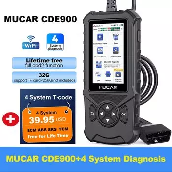 MUCAR CDE900/cde900 Pro/CDE900 Lite OBD2 диагностический инструмент Auto Obd 2 сканер Тормозная подушка безопасности коробка передач диагностика системы двигателя cde900 считыватель кодов 32GB