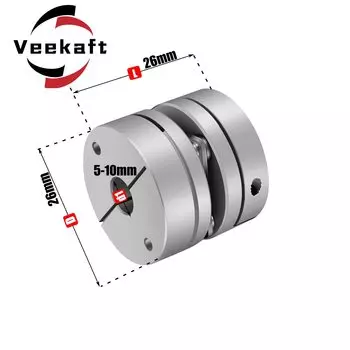 Однодиафрагменная муфта из алюминиевого сплава D26L26, эластичное соединение, шариковый винт d26 мм, шариковый винт, шариковый серводвигатель, энкодер, компьютерные запчасти FA