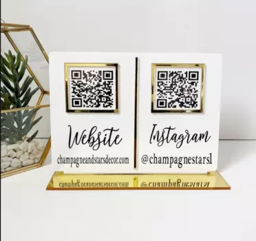 Мульти-QR-карта, бизнес Instagram Facebook, знаки для социальных сетей, знак салона, Знак красоты, знак парикмахерской, Qr-табличка с кодом
