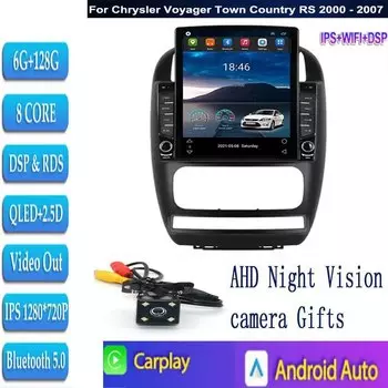 Мультимедийная магнитола для Chrysler Voyager RG RS Town & Country RS 2000-2007 Tesla Style Android 13 GPS