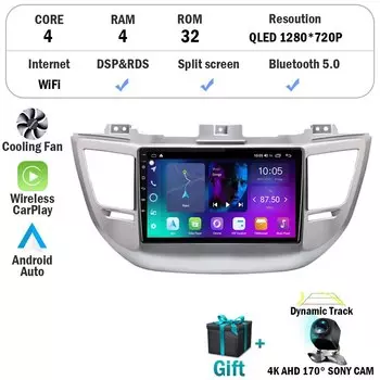 Мультимедийная магнитола для Hyundai Tucson IX35, мультимедийная стерео-система на Android 14, с GPS, 9 "экраном, DSP, типоразмер 2DIN, для Hyundai Tucson IX35 3, 2015, 2016, 2017, 2018