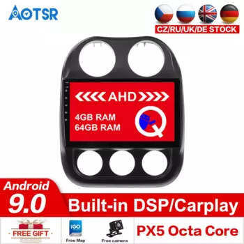 Мультимедийная магнитола для Jeep Compass 9,0-2010, Android 2016, 64 ГБ, GPS, 1 din