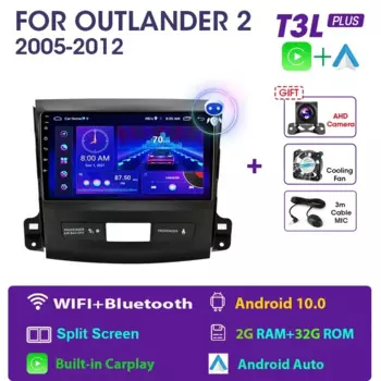 Мультимедийная магнитола JMCQ, мультимедийная стерео-система на Android 11, с 9 "экраном, GPS, видеоплеером, для Mitsubishi Outlander xl 2, 2005-2012, типоразмер 2DIN