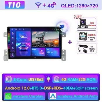 Мультимедийная магнитола JMCQ, мультимедийная стерео-система на Android 12, с 9 "экраном, GPS, Wi-Fi, видеоплеером, для Suzuki Grand Vitara, типоразмер 2 din, 2005-2015