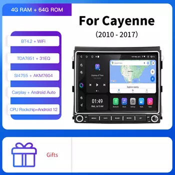 Мультимедийная магнитола Kapud на Android 12, 8,4 дюйма, для Porsche Cayenne 958 2010-2016 CarPlay SWC, GPS-навигация, автомобильное аудио, стерео DSP