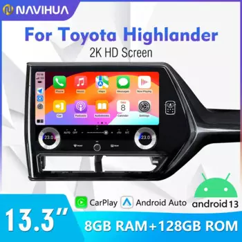 Мультимедийная магнитола NaviHua для Toyota Highlander 13,3, 2021 дюйма, Android
