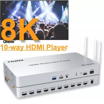Мультимедийный плеер 8K 60 Гц, 10 каналов, HDMI, USB 3,0 KVM U, флеш-накопитель, видеоплеер HDR10 3D, 48 Гбит/с, H.265, Andriod 10,0, 2K, 4K, Wi-Fi, DLNA