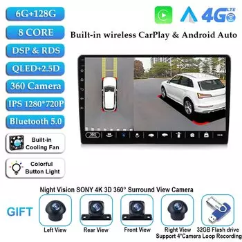 Мультимедийный плеер Android 14 Carplay Auto для Hyundai H1 Grand Starex 2007 2008 2009 2010 2011 2012 2013 2014 2015 Автомагнитола DSP