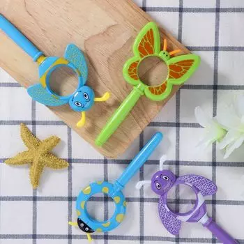 Мультяшное увеличительное стекло, детские игрушки, милая ручная Лупа с насекомыми, уличная лупа для изучения науки, детская развивающая лупа для чтения