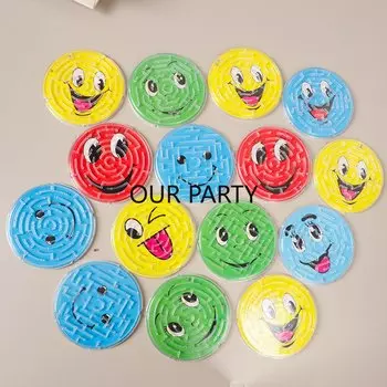 Мультяшные шариковые лабиринты с улыбкой, 12 шт.