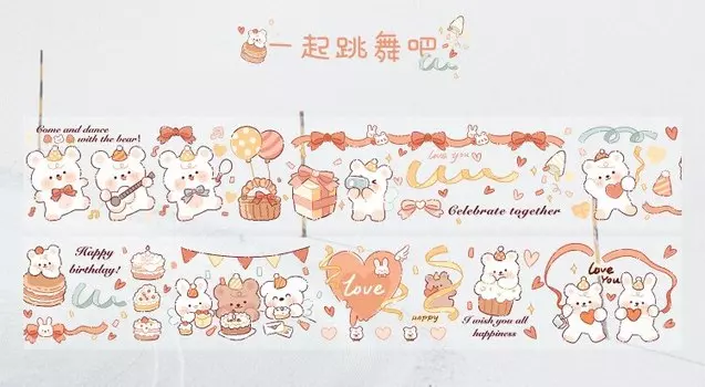 Мультяшный кавайный скотч Newcaty 30мм х 3м