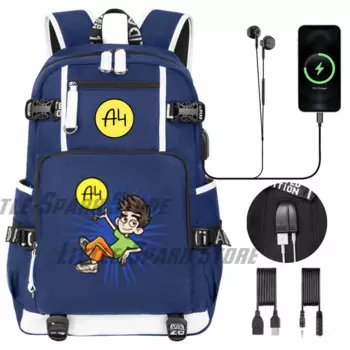 Мультяшный синий Влад a4 рюкзак Бумага большой емкости USB школьная сумка для подростков и школьников детская школьная сумка для мальчиков и девочек