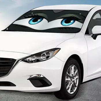 Мультяшный солнцезащитный козырек с большими глазами, лобовое стекло автомобиля, автомобильные аксессуары, защита автомобиля, солнцезащитный козырек для окна, украшение для экрана