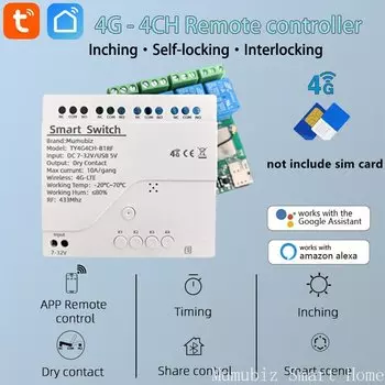 mumubiz Tuya Smart 4G LTE Переключатель 12В/220В
