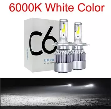 Muxall C6 H1 H3 Мини-фара Hulbs H7 Светодиодные автомобильные фары H4 880 H11 HB3 9005 HB4 9006 H13 6000K 72W 12V 24V 8000LM Автомобильные фары