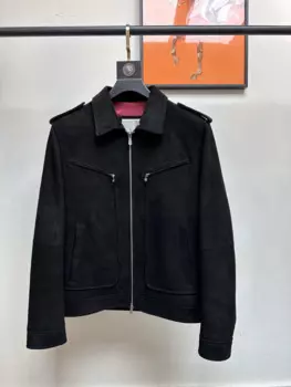 Мужская эксклюзивная осенне-зимняя куртка 2025 DIKU в новом стиле с отворотом и обратным мехом, импортная кашемировая куртка черного цвета