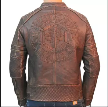 Мужская Байкерская кожаная куртка, винтажная качественная куртка из 100% натуральной кожи, пальто большого размера