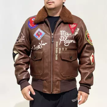 Мужская байкерская куртка-бомбер из натуральной кожи, с вышивкой