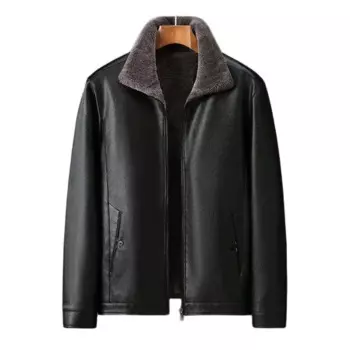 Мужская байкерская куртка на молнии, черная Повседневная Байкерская кожаная куртка, приталенный силуэт, большие размеры, 2023