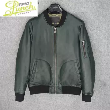 Мужская бейсбольная куртка из натуральной овечьей кожи, размеры до 6XL