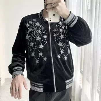 Мужская бейсбольная куртка на молнии в стиле Европейской звезды, осенняя куртка-бомбер в стиле ретро, мужская модель 2023