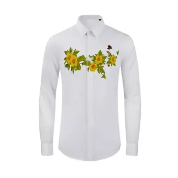 Мужская деловая рубашка с длинным рукавом, Осень-зима