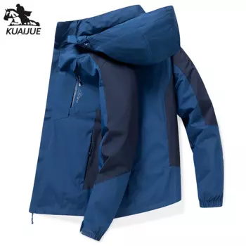 Мужская демисезонная куртка с капюшоном и принтом, размеры 5XL