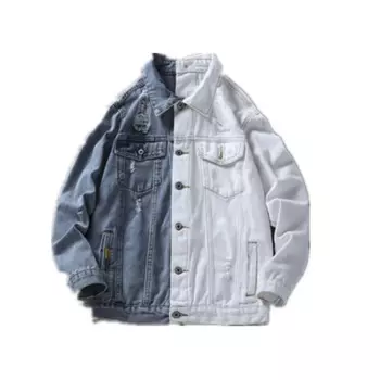 Мужская джинсовая куртка, черная или белая Свободная куртка-бомбер в ковбойском стиле, джинсовая куртка в стиле хип-хоп, верхняя одежда,