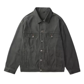 Мужская джинсовая куртка-карго в американском стиле, винтажная Свободная Повседневная джинсовая куртка в стиле ретро для мальчиков, подростков, ковбойская куртка, Мужская верхняя одежда