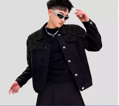 Мужская джинсовая куртка в американском стиле