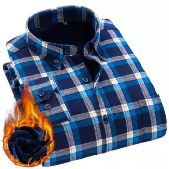 Мужская Фланелевая рубашка с длинным рукавом, из 100% хлопка