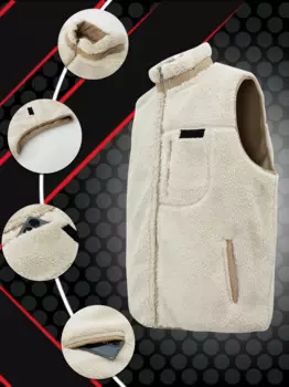 Мужская Флисовая Куртка-оверсайз с карманами на молнии