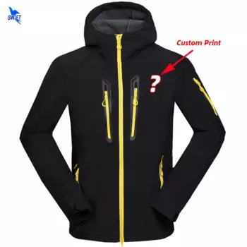 Мужская Флисовая Куртка с капюшоном, водонепроницаемая и ветрозащитная куртка для катания на лыжах, рыбалки, охоты, с логотипом на заказ