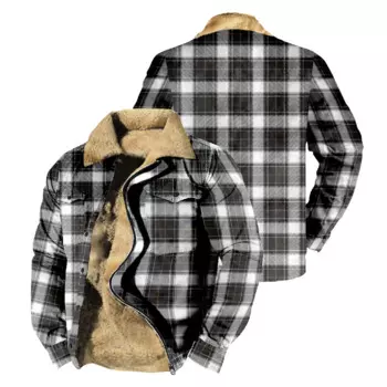 Мужская Флисовая Куртка в клетку, темно-синяя теплая плюшевая куртка с капюшоном, верхняя одежда на осень-зиму 2023
