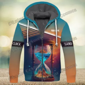 Мужская Флисовая Толстовка с капюшоном и 3D-принтом, на молнии