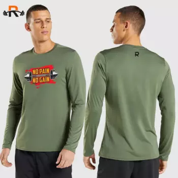 Мужская футболка с длинным рукавом, Мужская быстросохнущая спортивная одежда для фитнеса и бега Спортивная футболка с длинным рукавом Мужские топы с мышцами Футболка больших размеров