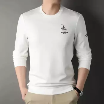 Мужская футболка с длинным рукавом, с круглым вырезом